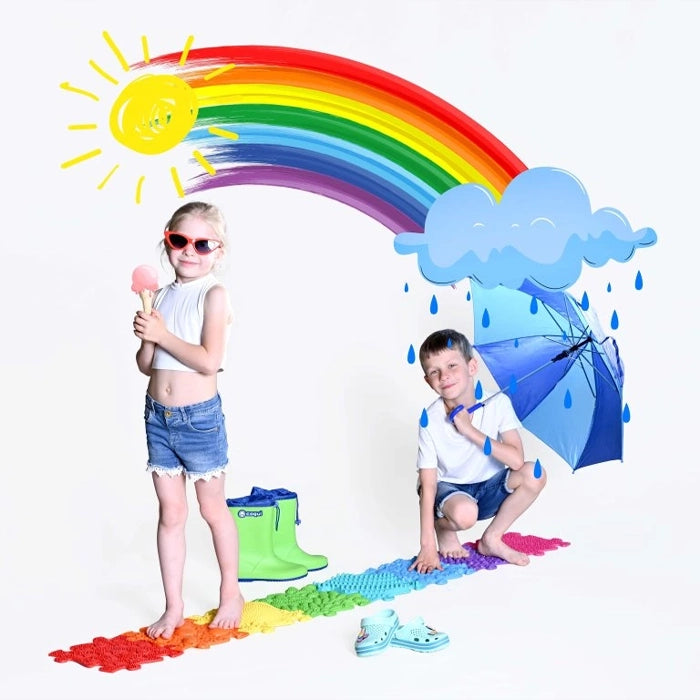 משטחי פאזל תחושתיים - קשת בענן