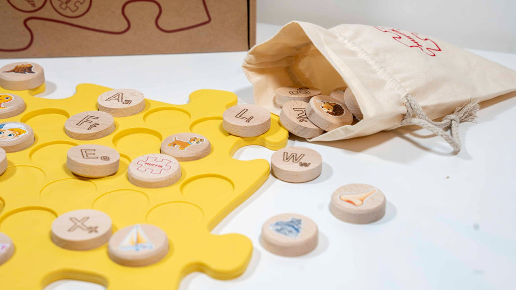 משטח פאזל תחושתי - אלפבית לימון