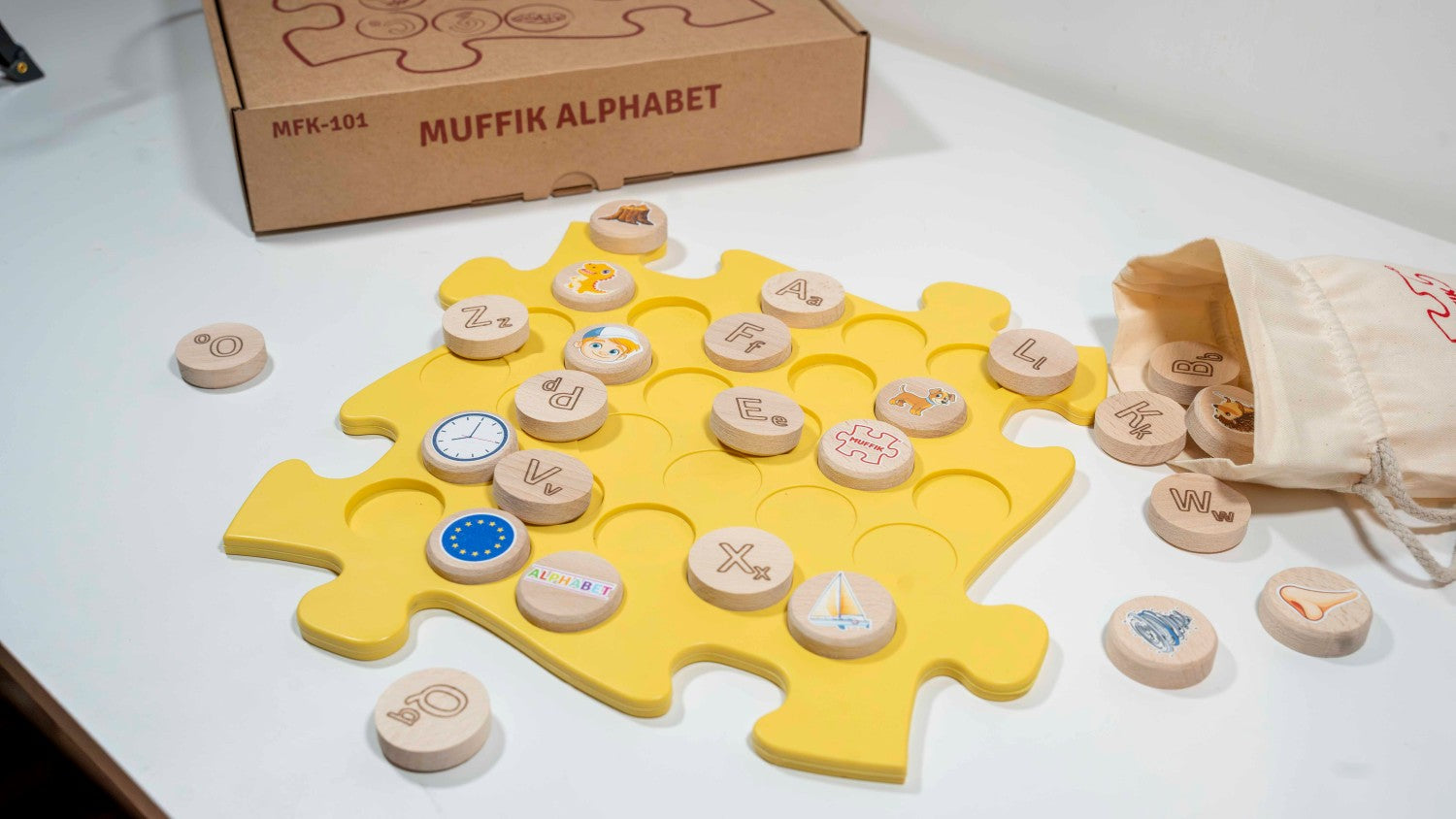 משטח פאזל תחושתי - אלפבית לימון