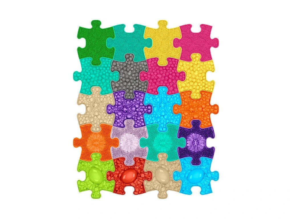 משטחי תחושה - מיני פאזלים צבעוניים