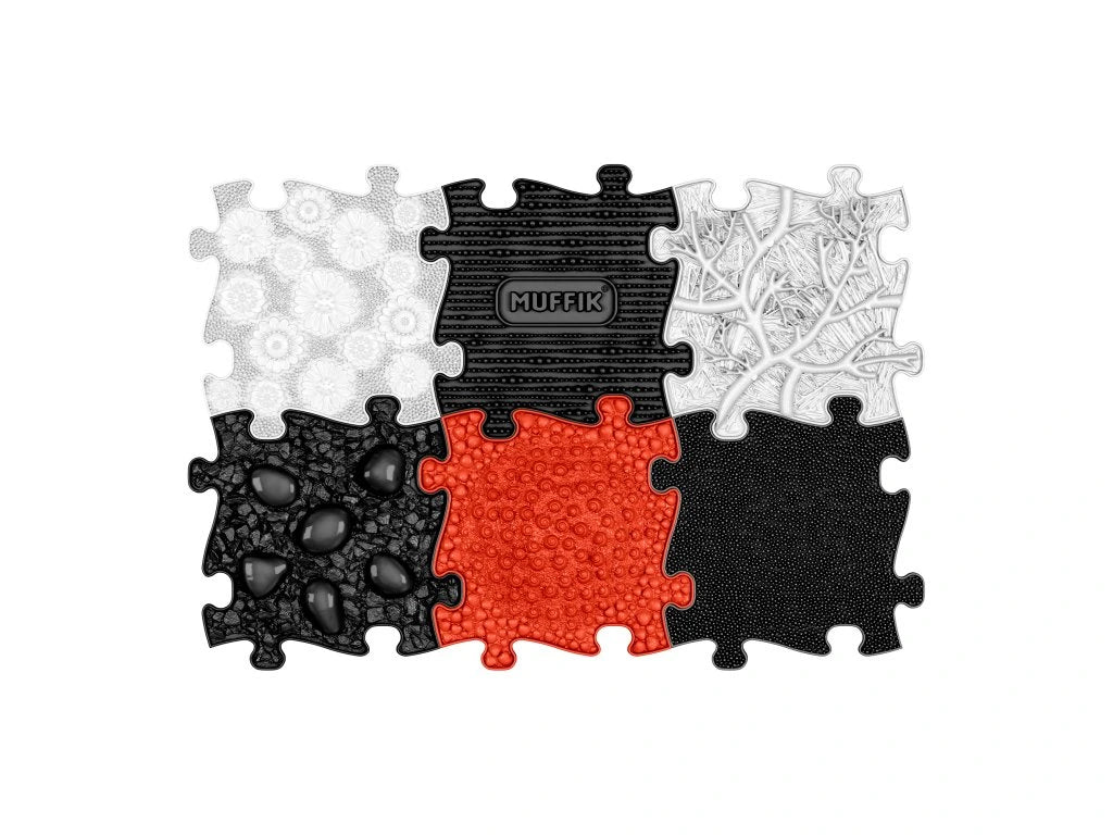 משטחי פאזל תחושתיים - שחור לבן