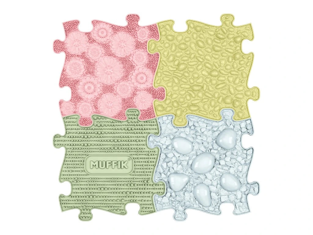 משטחי פאזל תחושתיים – פסטל 4 חלקים