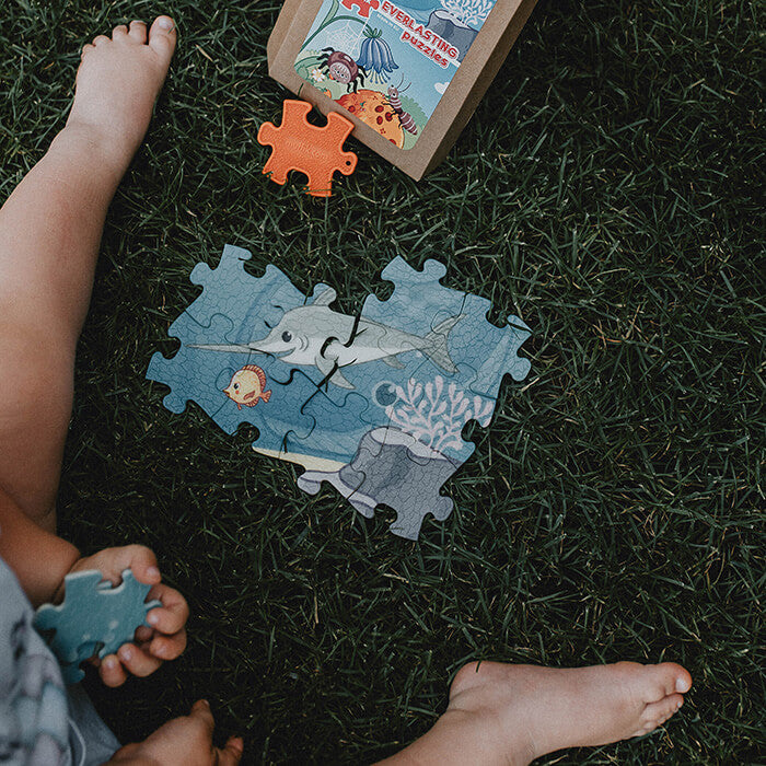 פאזל דו־צדדי עמיד לילדים - עולם הים והחרקים