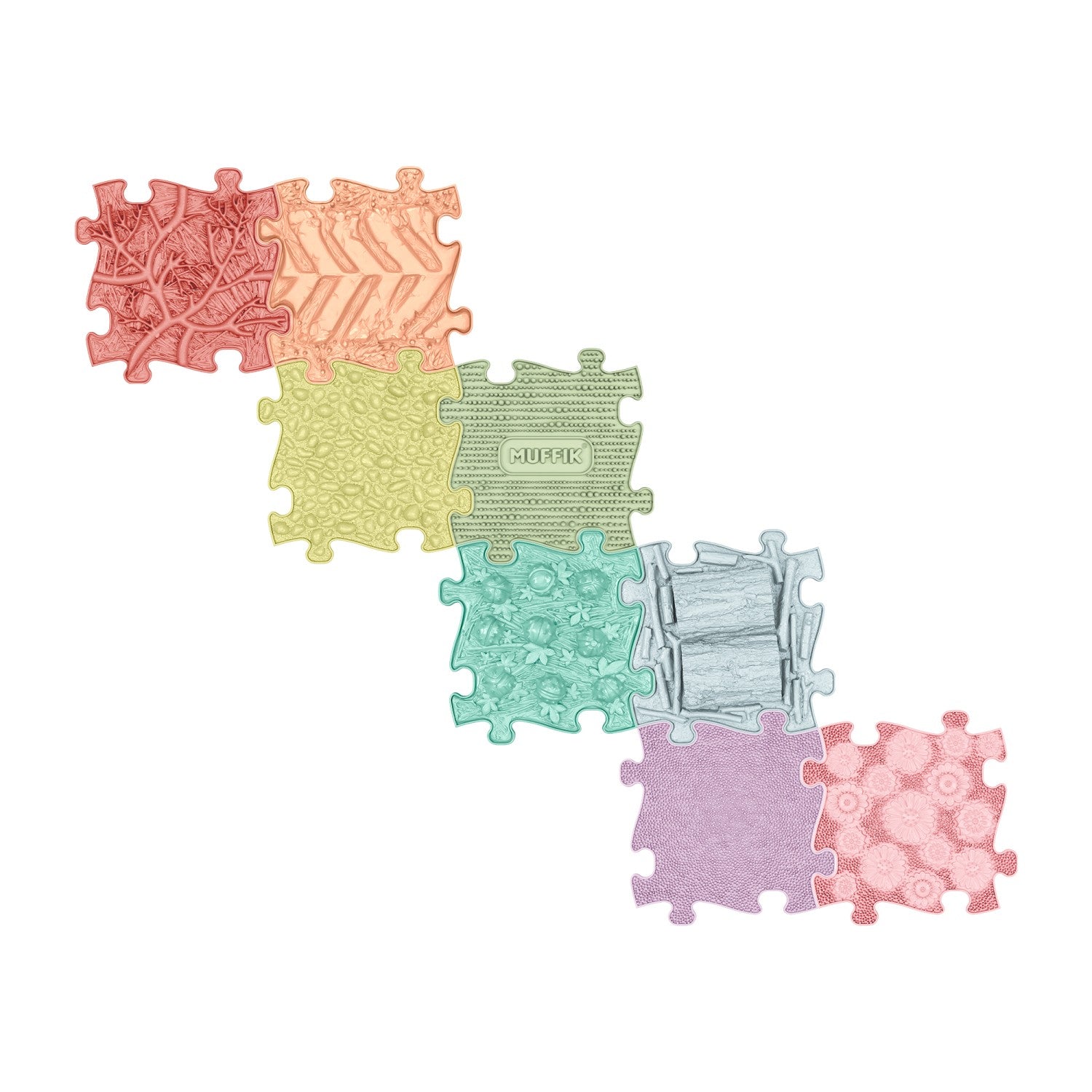 משטחי פאזל תחושתיים - קשת פסטל